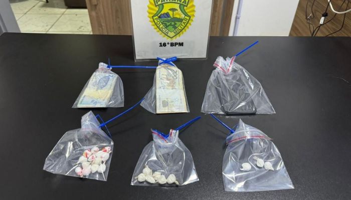 Foto: 16º BPM Pinhão - ROTAM apreende cocaína e prende três pessoas em ação nos bairros do município
